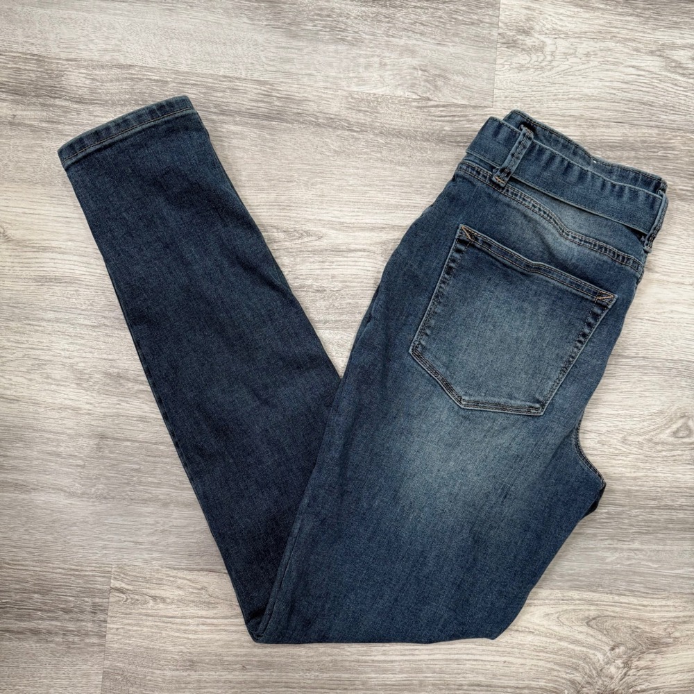Maurice's Women's Dark Wash Denim Belted High Rise‎ Skinny Jeans S Small